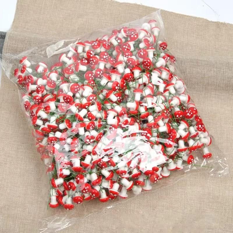 100/50/10pcs Mini Mushroom Miniatures Fairy Garden Moss Terrarium Resin Crafts Decorations Artificial Stakes Craft