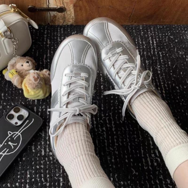 Fashion Fashionable Casual Women's Shoes 2025 Spring Summer Lace Up Round Toe Low Heels Sneakers Outside Comfy Flat Sneakers Mujer