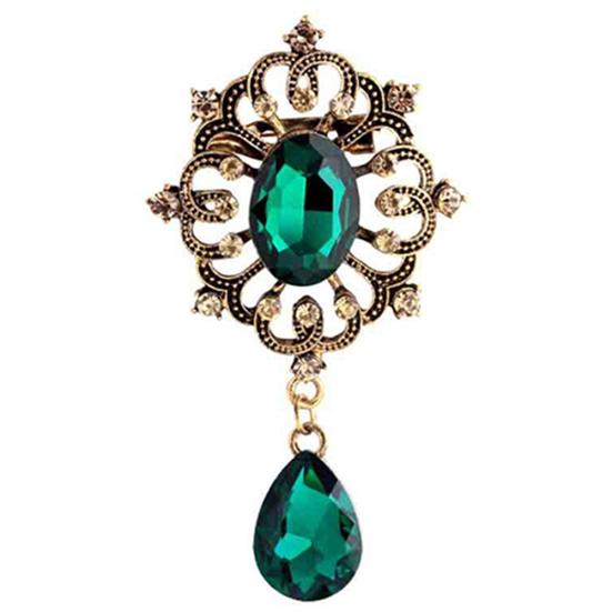 Women's Luxury Rhinestone Alloy Brooch Pin Large Waterdrop Pendent Party Jewelry