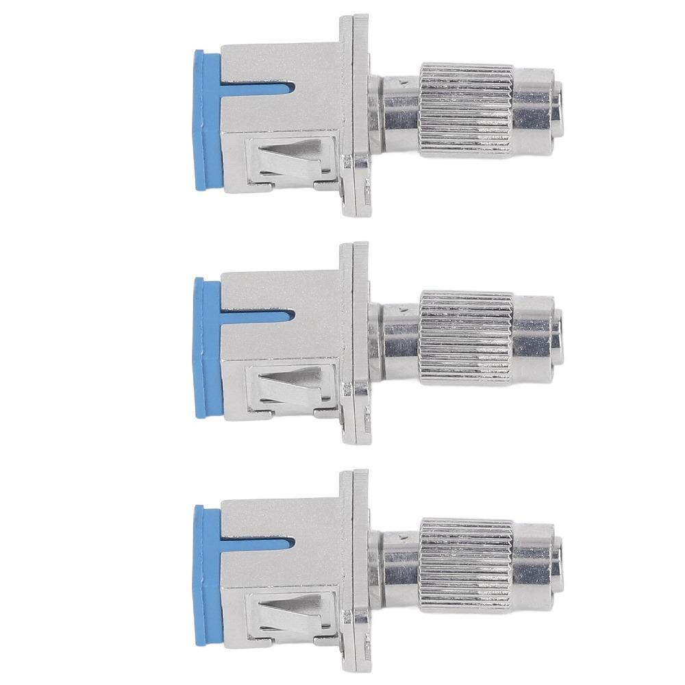 3PCS Low Insertion Loss FC Male to SC Female Connector Durable Single Mode Fiber Optic Converter Adapter