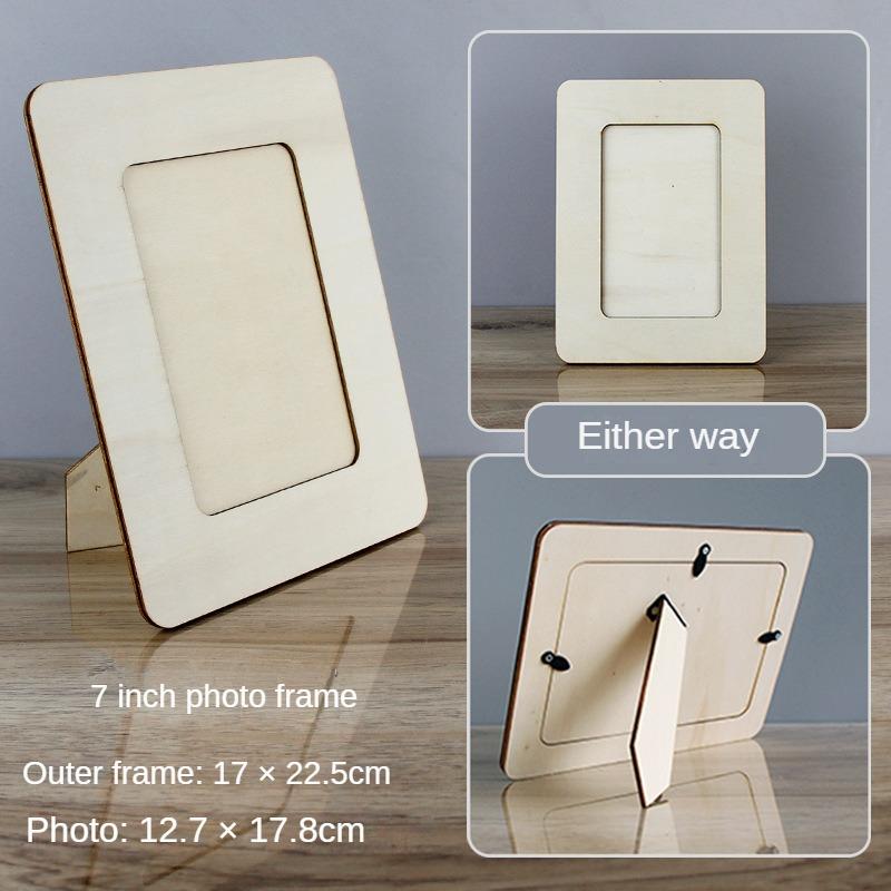 Handmade Photo Frame Base for Fun Parent-child Interaction DIY Production Solid Wood Embryo Home Atmosphere Decoration