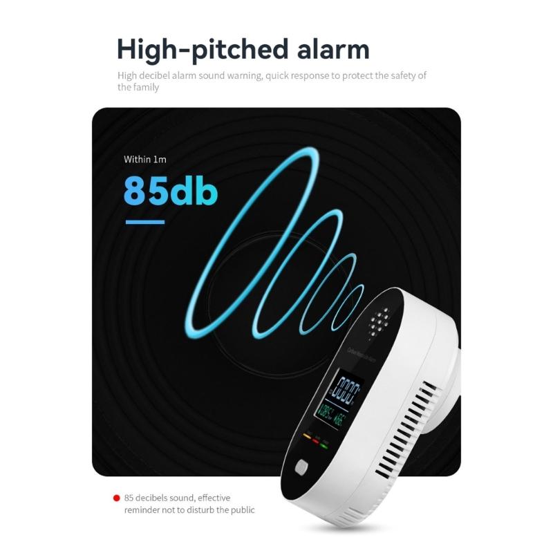 High Sensitivity Carbon Monoxide Alarm Integrated Temperature Moisture Sensors And 85dB Alerts System for Home Office