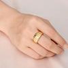 EManco Bread Pattern Ring Stainless Steel Jewelry Twist Personalized Couple Rings Women's Jewelry