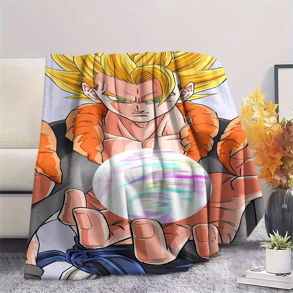 Dragon Ball Character Print Flannel Blanket High Quality Comfortable for All Seasons Home Decor Warmth and Comfort Perfect for Christmas Gifts