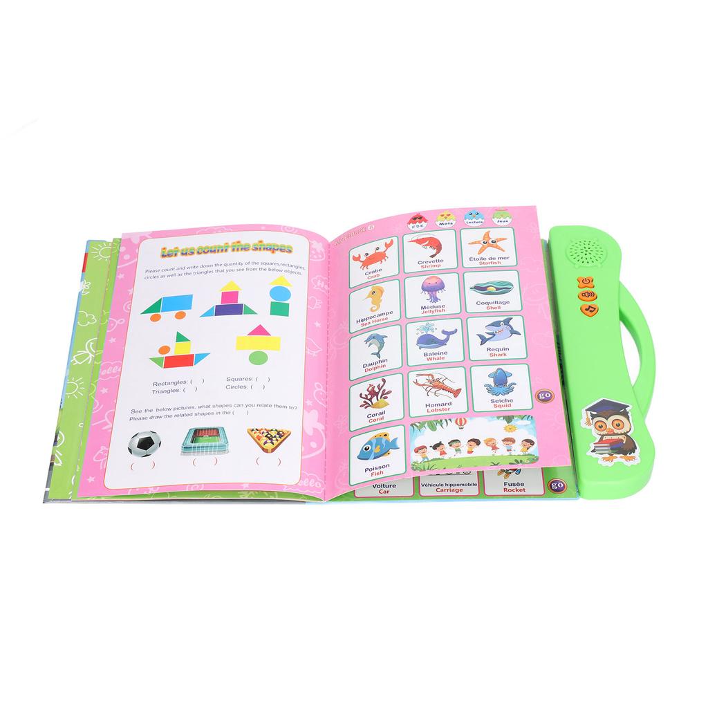 French Sound Book Children English Read Music Interactive Learning Book Educational Toy Birthday Gift