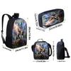 3Pcs Set Kids School Backpack With Lunch Bag & Pencil Bag,Cartoon Fortnite School Bags For Age 5-10,Lightweight For Boys Girls