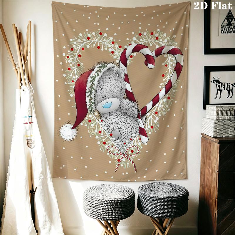Tatty Teddy Wall Tapestry Aesthetic Wall Hanging Printed Fabric Blanket Decorative Tapestries for Bedroom Living Room Home Decor