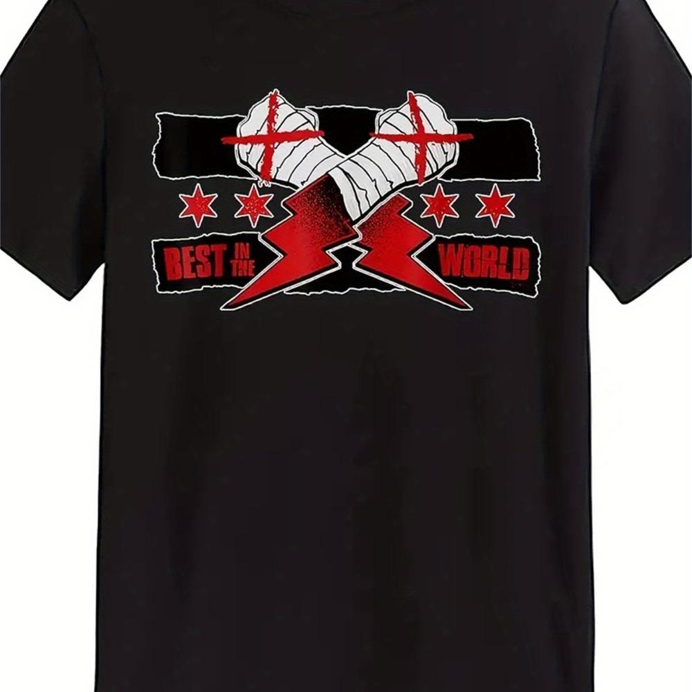 

2025 Men Alphabetic Graphic Print Tees Soft Crew Neck Comfort Fit Slight Stretch Knitted Fabric Casual Summer T-Shirts 4XL