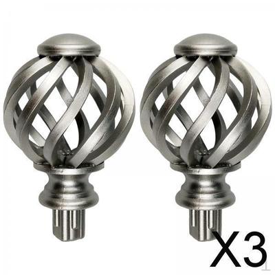 3x 2 Pieces Curtain Rod Finials 3/4 Inch Replacement Living Room , Hollow Out