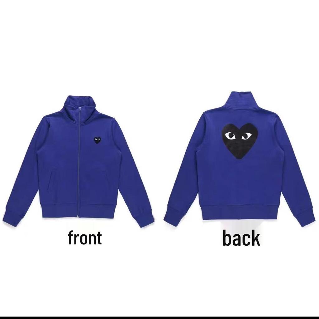 Chuan Jiu 2024 A/W Couple's Heart Hoodie Pullover with Stand Collar & Zipper