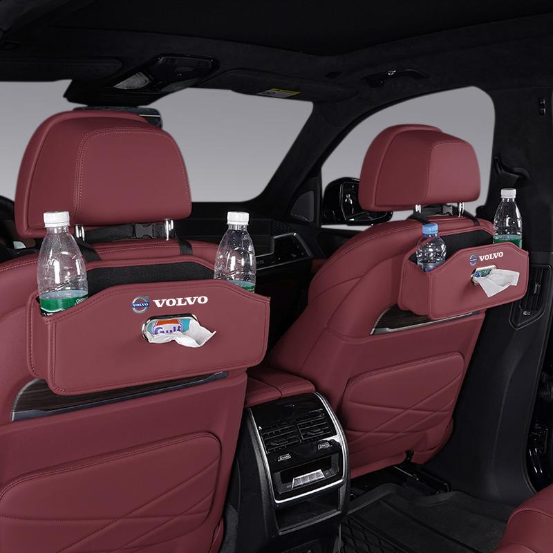 Car Hook Storage Bag Seat Back Water Cup Holder Tissue Box Rear Storage Organizer For Volvo Rdesign XC60 XC90 XC40 V50 V60 V40
