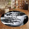 1pc Black & White Portrait Round Mat – Non-Slip, Machine Washable Mat with Lina Cavalieri Art Design for Entryway, Living Room, Bedroom, Pat