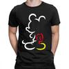 Cotton Black T-shirt for Men Disney Mickey Mouse Pattern Women's T-shirt Anime Tops Summer Fashion Couples Section Short-Sleeved