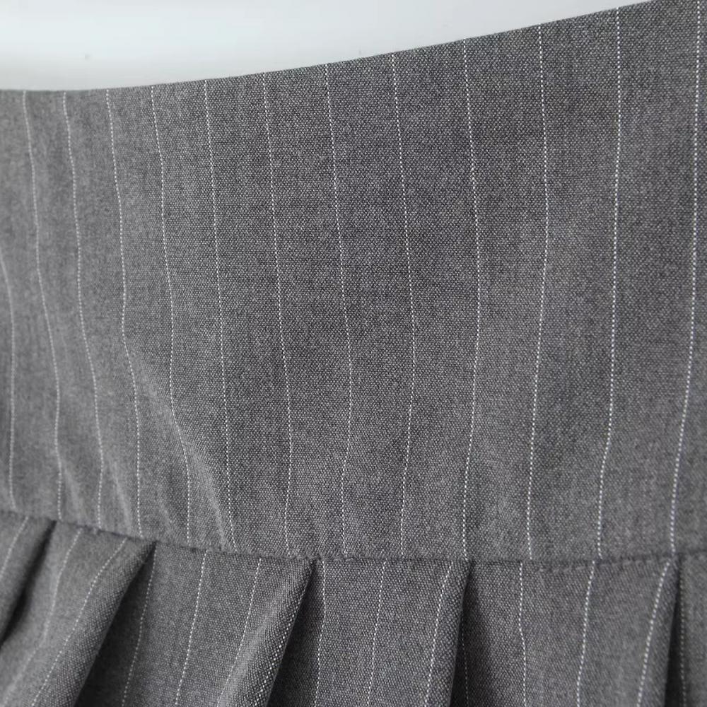 Vintage Y2k Striped Pleated Skirt Women Sexy Preppy Style Low Waist Button Slim A-line Micro Mini Skirt Streetwear