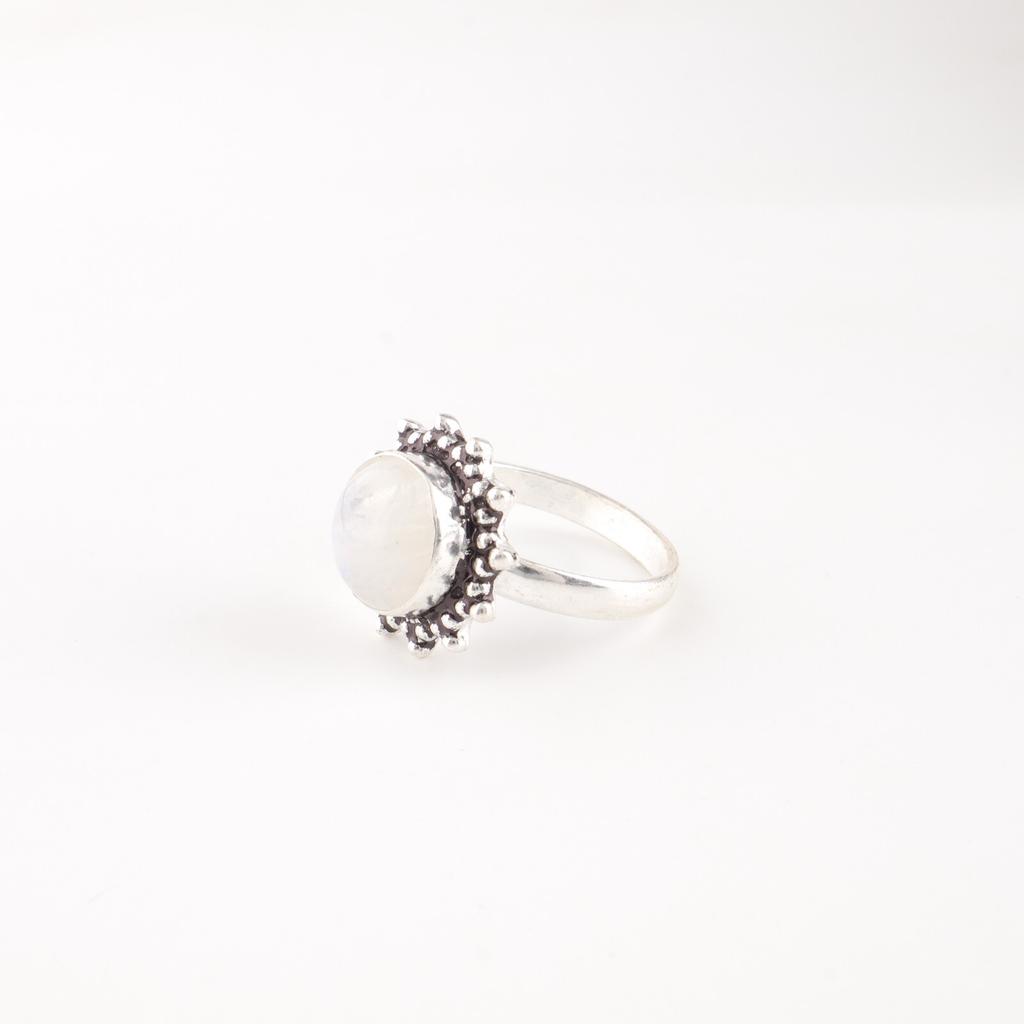 Rainbow Moonstone Gemstone 925 Sterling Silver Jewelry Handmade Partywear Ring RR-7-40