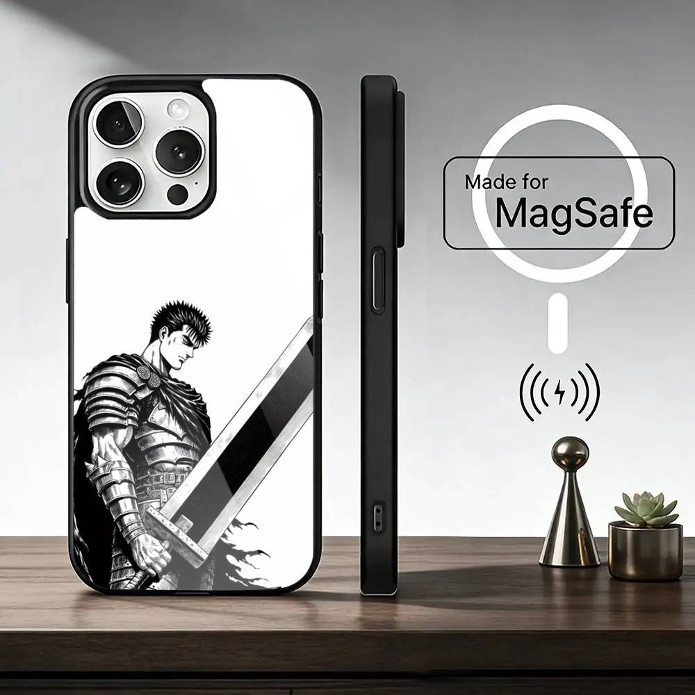 Berserk Guts Hot Anime   Phone Case For iPhone17,16,15,14,13,12,11 Plus,Pro Magnetic with Magsafe Wireless Charging iPhone12mini