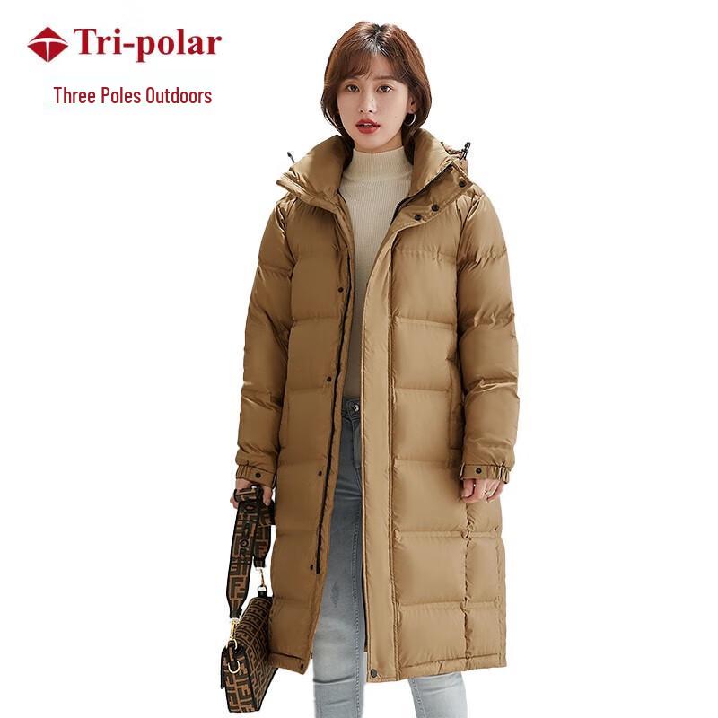 Tri-polar Unisex Mid-length White Goose Down Jacket TP8536