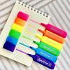 6pcs Neon Highlighter Pen Set – Chisel Tip Markers with Quick-Drying Water-Based Ink for Bright, Smooth Highlighting