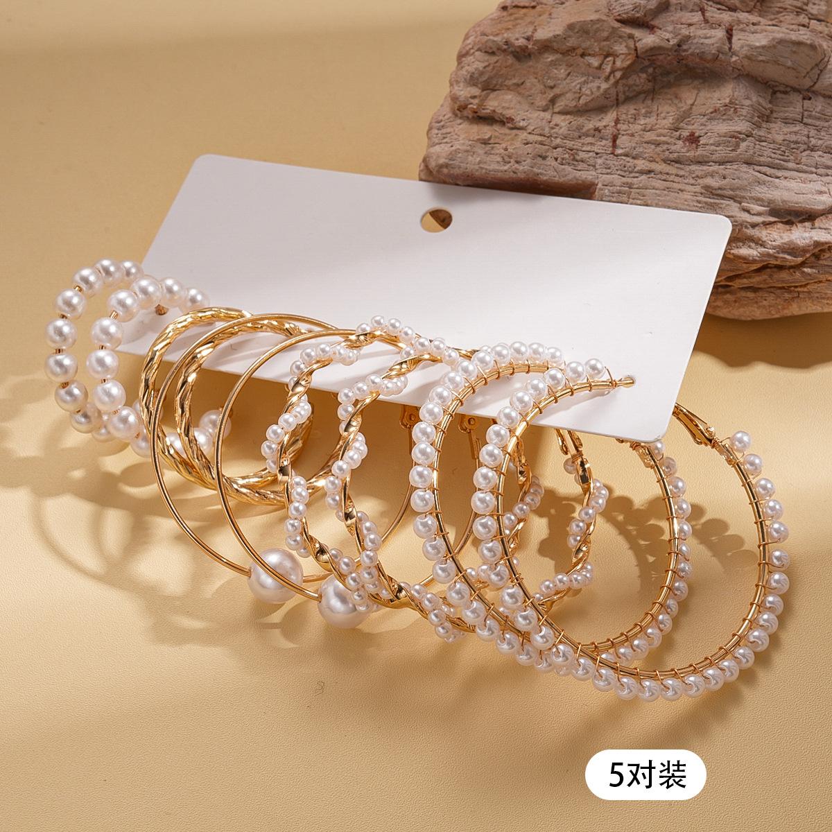 Серьги-кольца с искусственным жемчугом и серебряной иглой, 10 пар. Простые геометрические серьги. Премиальные серьги