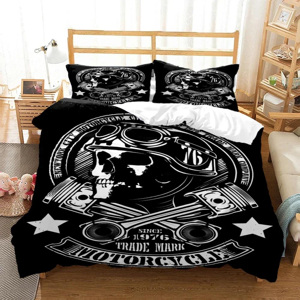 Mysterious Black Skeleton Digital Print Polyester Bedding Sets Child Kids Covers Boys Bed Linen Set For Teens  Bed Sheet Set