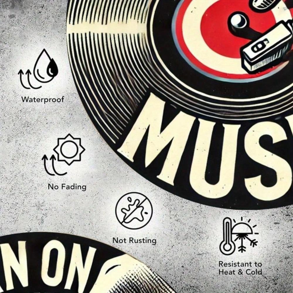 Vintage Vinyl Record Metal Poster Music Room Wall Decor