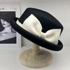 Wool curled edge small basin hat new autumn and winter top hat elegant versatile small brim bucket hat shows small face
