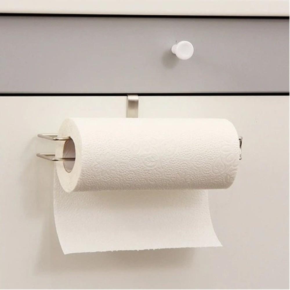 Metal Toilet Roll Holder Punch Free Cabinet Hanger Quality Kitchen Paper Towel Rack  Kitchen