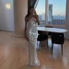 Elegant High Waist Sequin Wrap Dress
