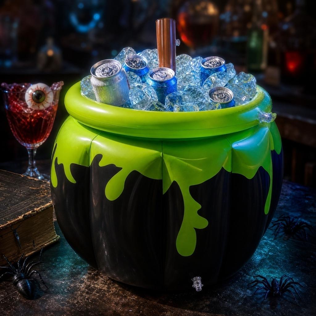 Inflatable Witch Cauldron Cooler Large Capacity Drink Bucket for Party Festival Storage and Decorative Use for Events and Gatherings