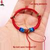 Unisex Baby Colorful Red Rope Anklet Bracelet with Gold, Silver & Jade Charms