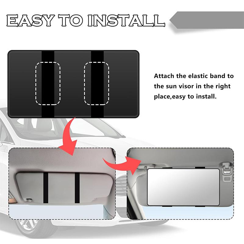 Car Mirror For Sun Visor Large Screen Portable Makeup Mirror Hd Vanity Mirror For Truck Suv Interior Rear View Mirror