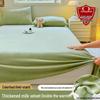 Winter Velvet Flannel Fleece Bed Sheet - Thick Coral Fleece, Solid Color, for Student Dormitory Mattress.