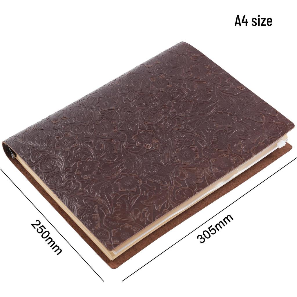 Extra Large Crazy Horse Leather Notebook: A4/B5 Ring Binder Vintage Journal Sketchbook