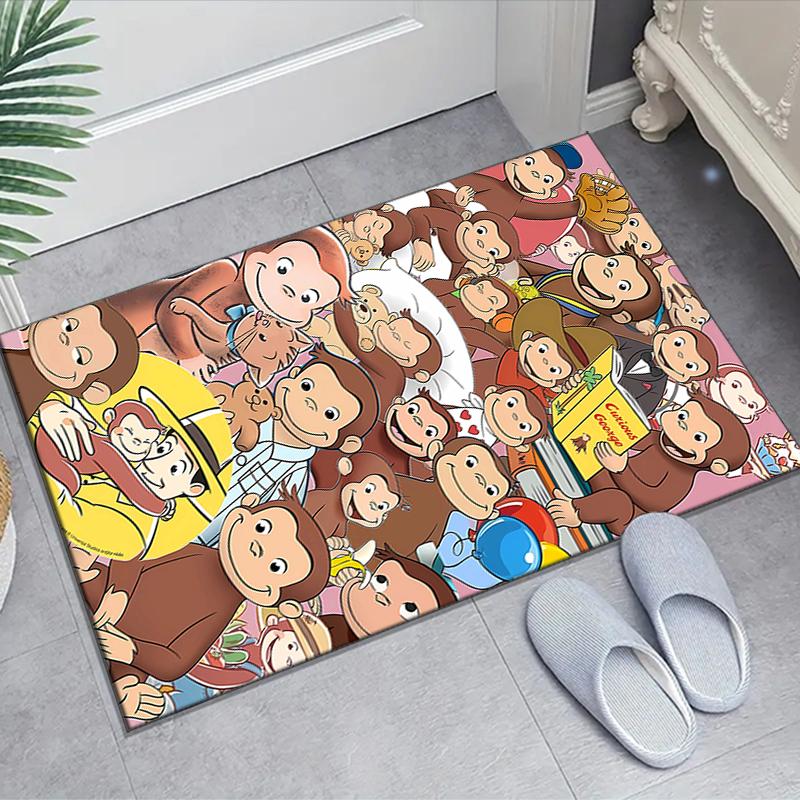 1pc Curious George (9) Design Area Rug - Non-Slip, Soft & Cozy Floor Mat for Living Room, Bedroom, Office - Indoor/Outdoor Decorative Carpet