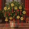 6/10Pcs Gold Chinese New Year Pendant Waterproof Wealth Spring Festival Bonsai Pendant with Tassel Traditional