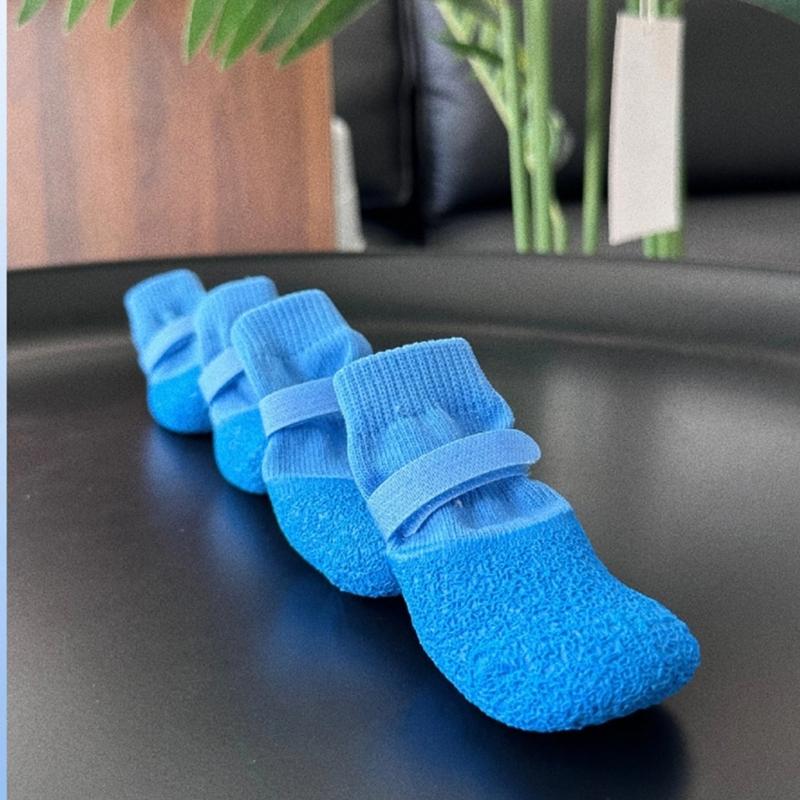 4lots Dog Paw Protectors Silicones Rain Shoes Slip Resistant Durability Comfortable Fit for Outdoor Activity