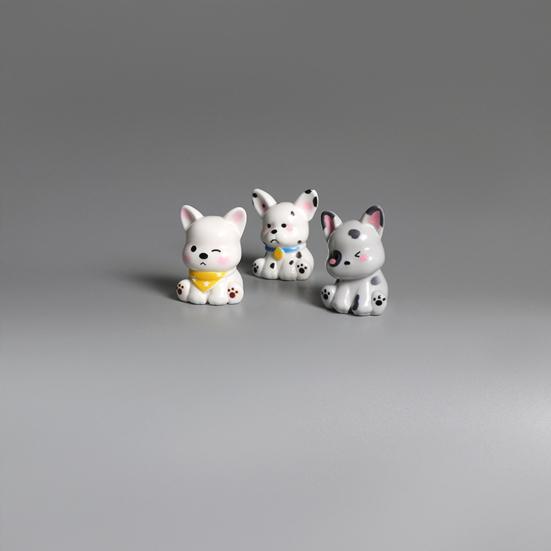 2 Pcs Mini Dog Figurines, Tiny Resin Puppy Figures, Cute Miniature Animal Statues for Desktop, Car Decoration, Micro Landscape, Dollhouse Accessory