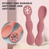 1 set di utensili per cucchiaio da addestramento per l'alimentazione del bambino in silicone indeformabile per uso alimentare per bambini