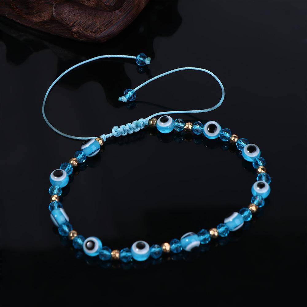 Couple Braid Rope Friends Female Bracelet Crystal Bead Bracelet Fashion Jewelry Demon Eye Bracelet