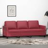 VidaXL 3-Seater Sofa, Seat with Armrests and Backrest, Padded Sofa with Pillows, Living Room Furniture, Modern, Red 359341