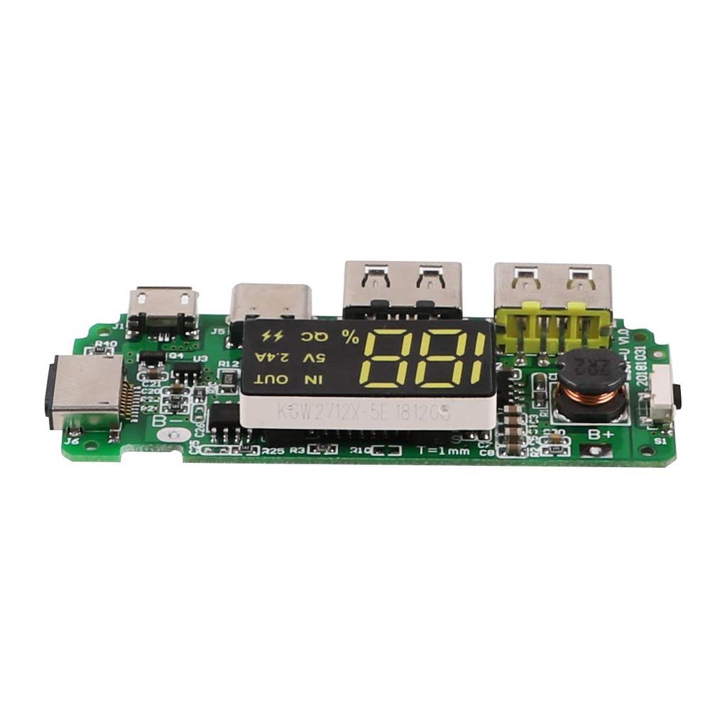 LED Dual USB 5V 2.4A Micro/for Type-C/ for USB Power Bank 18650 Charger Board Overcharge Overdischarge Short Circuit Protection
