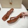 Women Clip Toe Slippers 2026 New Summer Comfort Low Heel Slides Shoes Ladies Casual Dress Street Style Soft Sole Flip-flops