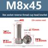 Yigu Yigu 304 Stainless Steel Reverse Thread Knurled Hex Socket Cup Head M6-M12 Screws