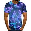Summer Round Neck Geometric & Abstract Pattern 3D Print Top Fashionable Casual Short Sleeved Men's T-shirts