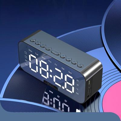 Multifunktionale Alarme Duale Alarme Bluetooth Kabellos Hochwertiger Klang Tragbarer Smarter Lautsprecher Desktop-Anzeige UKW-Radio
