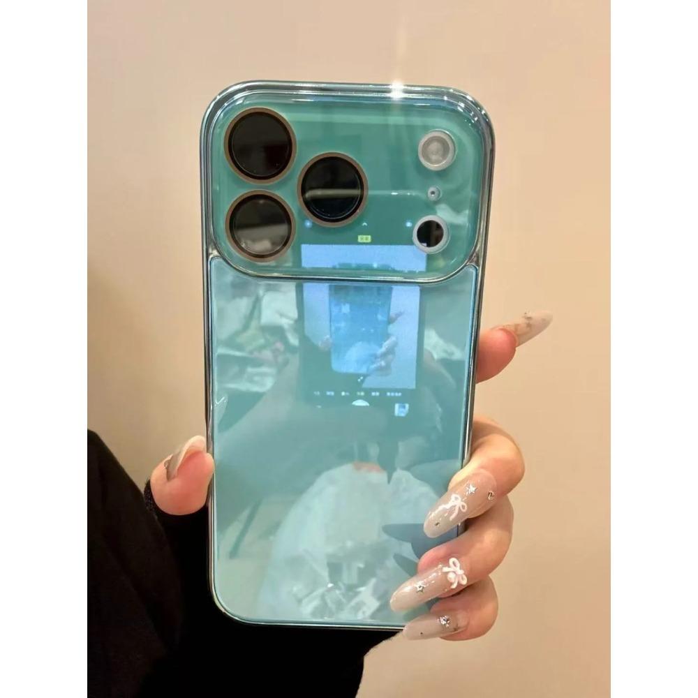 

Розкішний захисний чохол із загартованого скла для камери для iPhone 17 16 15 14 13 12 Pro Max, Позолочений бампер, Ударостійка жорстка задня кришка For iPhone 15 Pro зелений