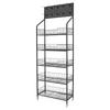 5 Tier Retail Display Rack Stand Snack Candy Display Organizer with 10 Hooks Snack Rack Basket Stand Cart Metal Wire Basket Cart