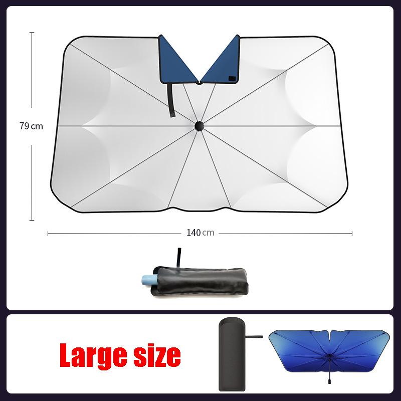 New Car Windshield Sunshade Umbrella Celadon Handle Opening Design  Front Windshield Parasol V-shaped for EV Sun