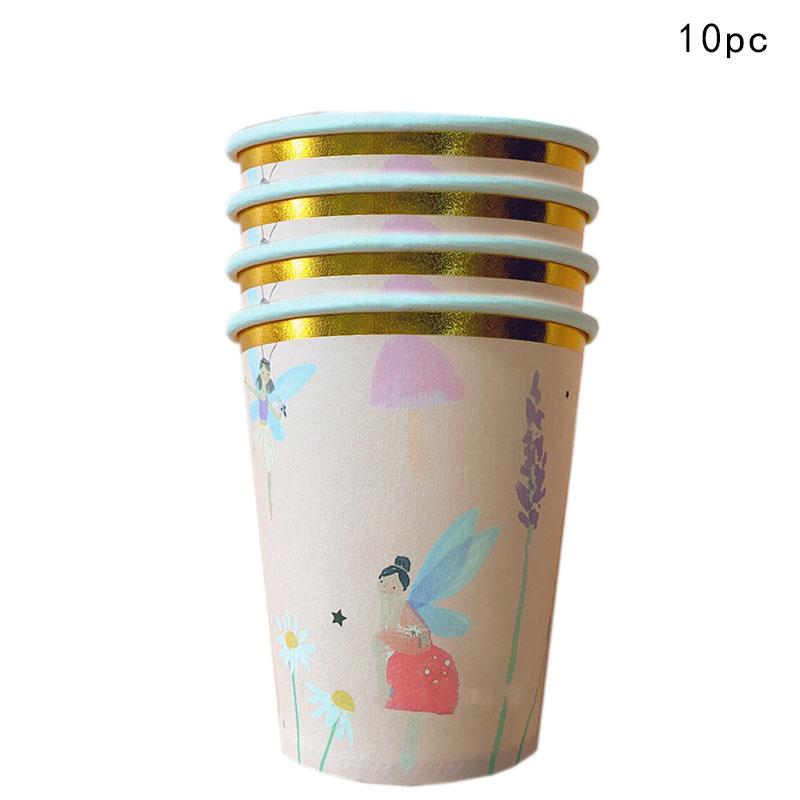 10Guests Fairy Party Disposable Tableware Butterfly Princess Plates Cups Napkins Girls Happy Spirit Theme Birthday Party Decor