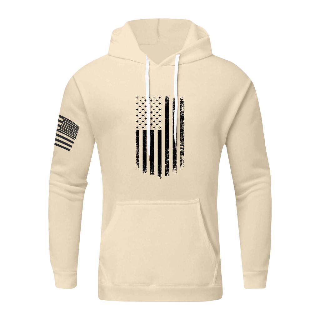 Men's Loose Flag Printed Hooded Sweatshirt Men's Casual Fashion Sports Sweatshirt